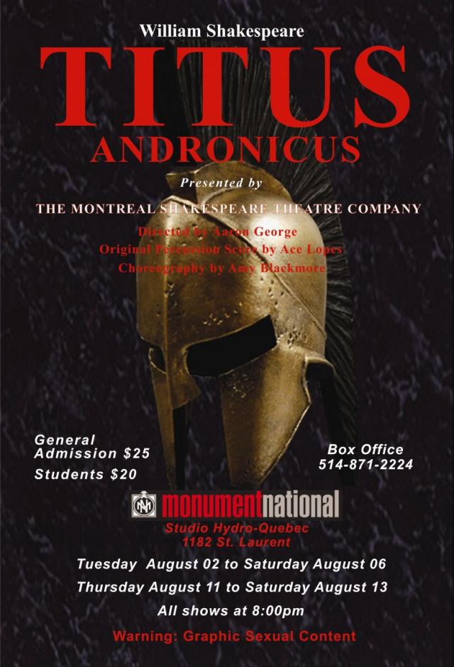 'Titus Andronicus' at the Monument-National: Shakespeare, bloody Shakespeare